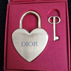 SOLD))))Dior Gold Heart Padlock with Key